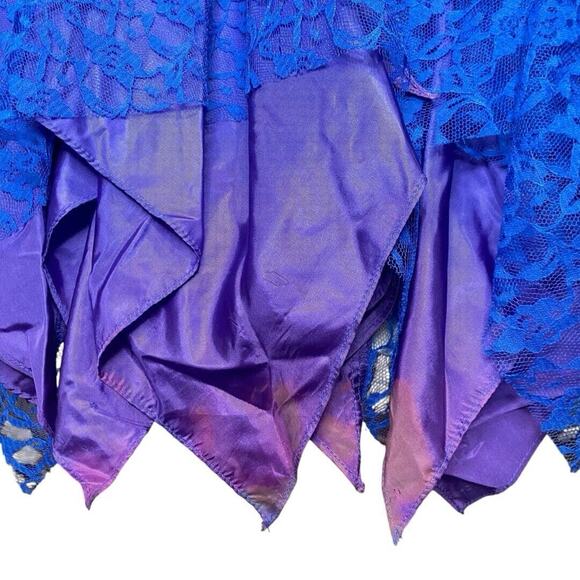 Vintage‎ Lace Prom Dress S 80s Asymmetrical Quinceanera  Fairy Whimsigoth FLAW - Picture 12 of 14